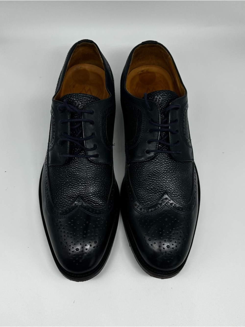 Paradigma Shoemakers Men’s Black Leather Wingtip Brogue Oxford Shoes Size 42